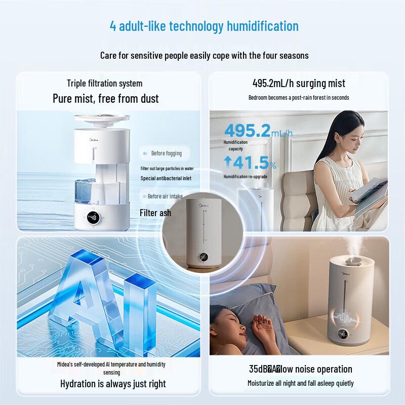 Midea Smart Ultrasonic Air Humidifier with Purification CN plug (adapter included)