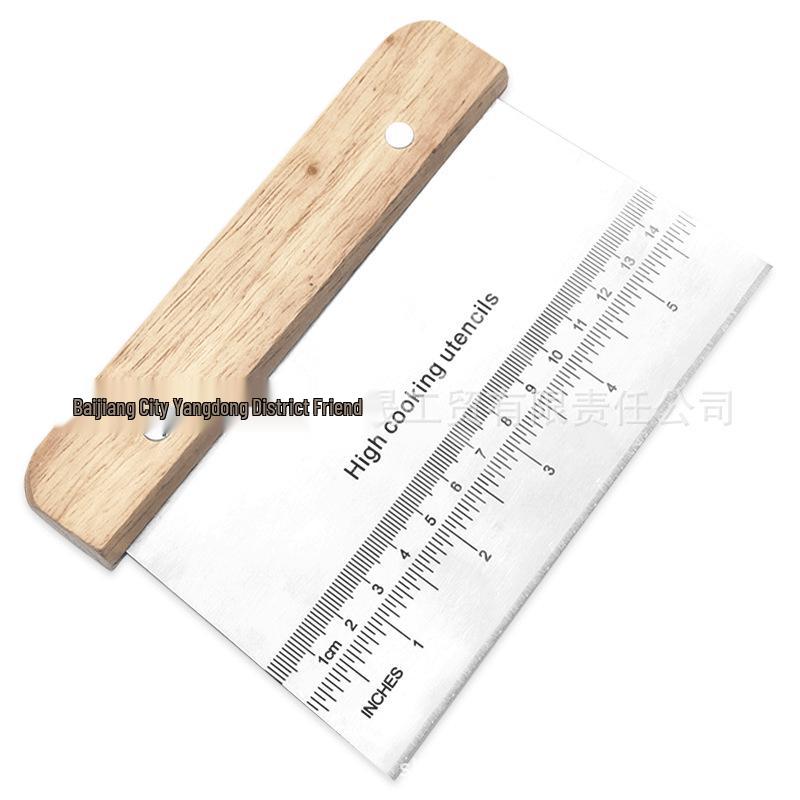 

Ручка з бука Нержавіюча сталь Скошений Різак для тіста та нуги Інструмент для випічки