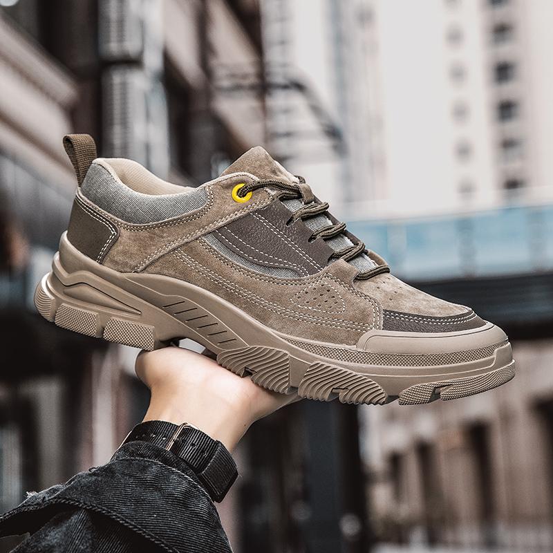 Genuine Leather Men Sneakers No-Slip Male Casual Shoes Comfortable Treking Footwear All-match Outdoor Hiking Shoes Leisure Walk