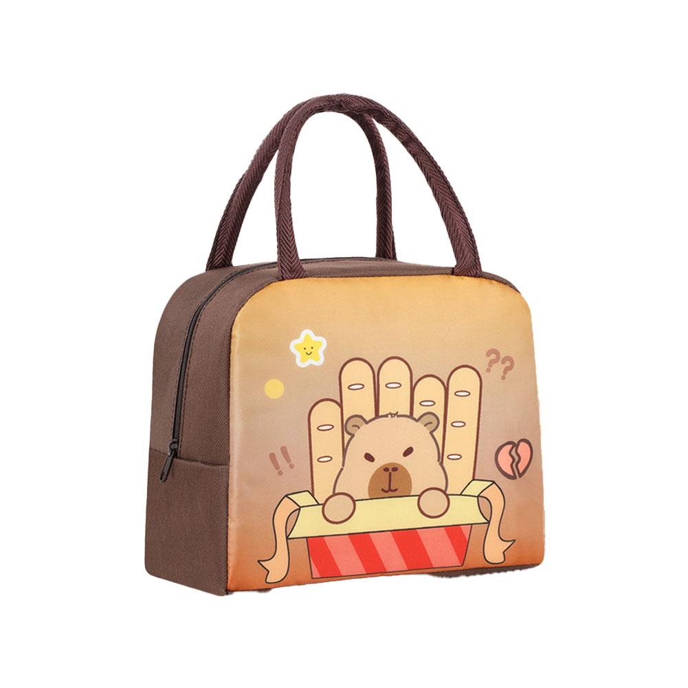 Lunch Bag Oxford Cloth Cartoon Capybara Insulated Food Container Portable Thermal Box Bag for School Eco-Friendly Meal Tote New
