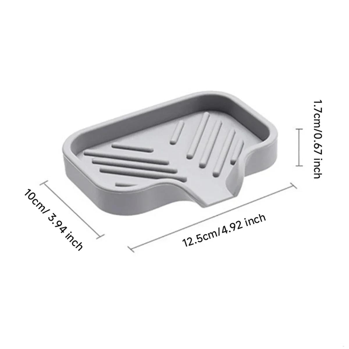

Стеллаж для хранения на кухне, силиконовый поддон для раковины с дренажем, полка для хранения губки для мыла, столешница для раковины, удобное хранение мыла