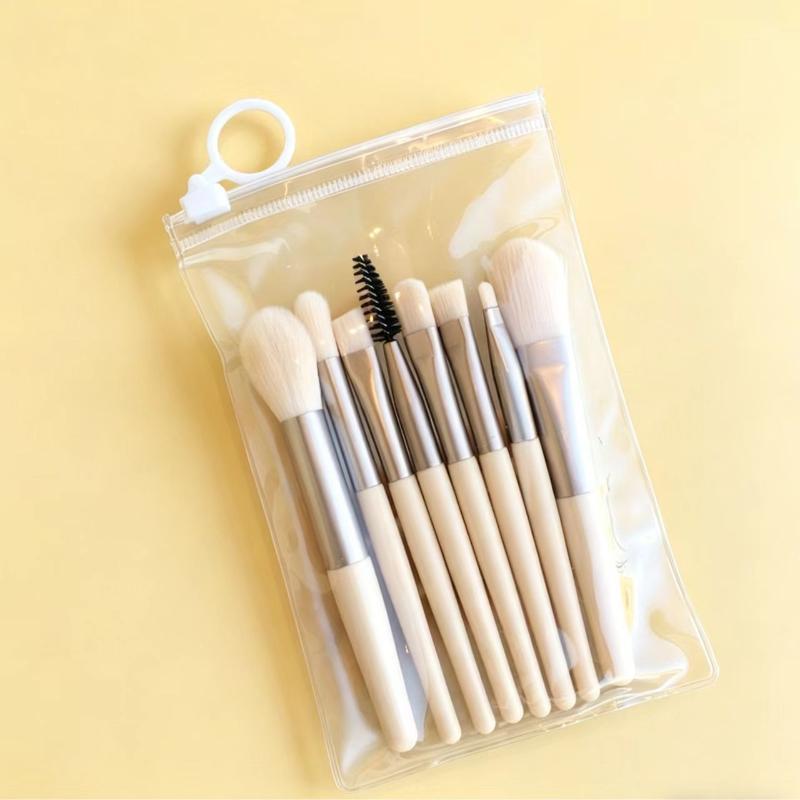 8 Pcs Premium Professional Makeup Brush Set Soft Synthetic Bristles Portable Pu Case For Daily Use Travel And Beauty Enthusiasts