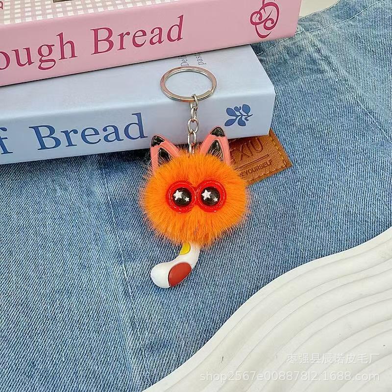 Plush Bag Charm - Soft Furry Pendant for Purses, Backpacks and Wallets