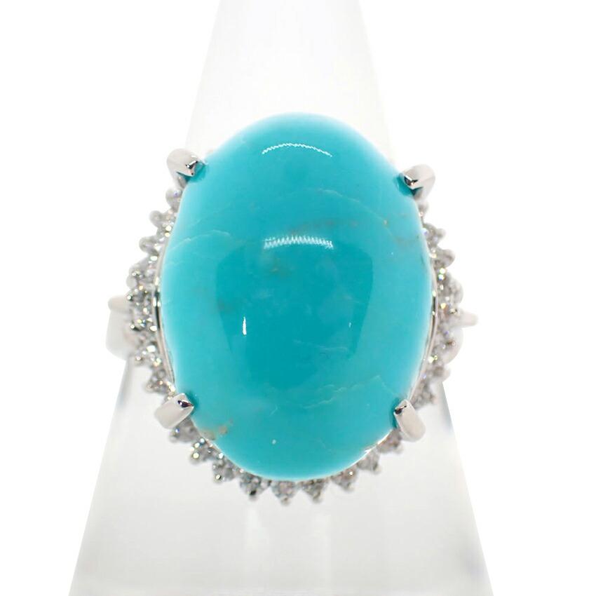 

[Used] Pt900 turquoise diamond ring/size 14/g504-35