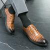 Herren Freizeitschuhe Blockspitze Oxford Britische Marke Retro Krokodilleder Herren Formal Frühling/Herbst Neue Business-Freizeitschuhe