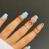 1PC Fashion Gothic Metal Line Thin Nail Rings for Women Girls Daily Crystal Fingertip Protective Cover Jewelry Accessories for Women