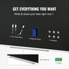 Black Board, 70 x 40 inch Large Chalkboard with Aluminum Frame, Black Boards Dry Erase Includes 1 Magnetic Erase & 3 Dry Erase Markers, Black Surface,