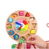 Toys Assembly Educational Montessori Wooden Clock Puzzle Cartoon Animal Tangram Cognitive Digital Clock Early Threading Kids