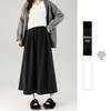 Women's High Waist Gray A-Line Skirt - Early Spring 2026 Collection, Slimming Mid-Length Design