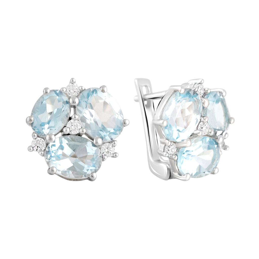 Серебряные серьги с натуральным топазом 8.56ct (2049715)