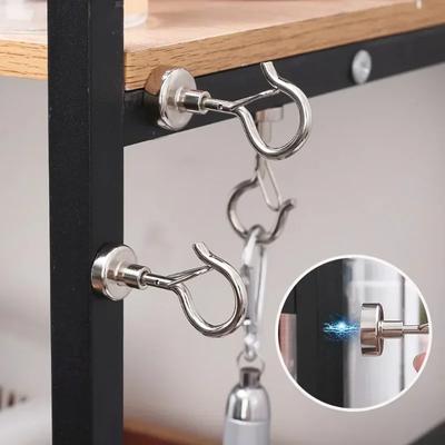 5 pezzi Ganci Magnetici in Metallo Forti con Fibbia Gancio Magnetico per Impieghi Gravosi a Parete Spessa Pratico Porta Carico Appendiabiti Stoccaggio Domestico