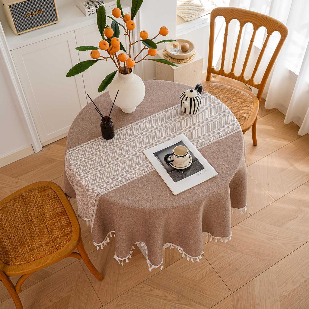 Imitation Cotton And Linen Fabric Tablecloth Simple Modern High-End Dining Table Cloth Coffee Table Cloth Round Table Cloth Long Tablecloth Cover