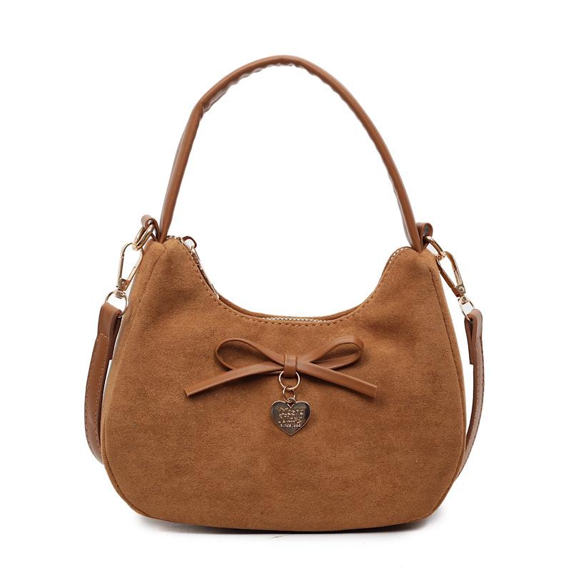 

Bow handbag Textured underarm bag Women s 2025 autumn and winter new versatile shoulder bag Casual messenger bag