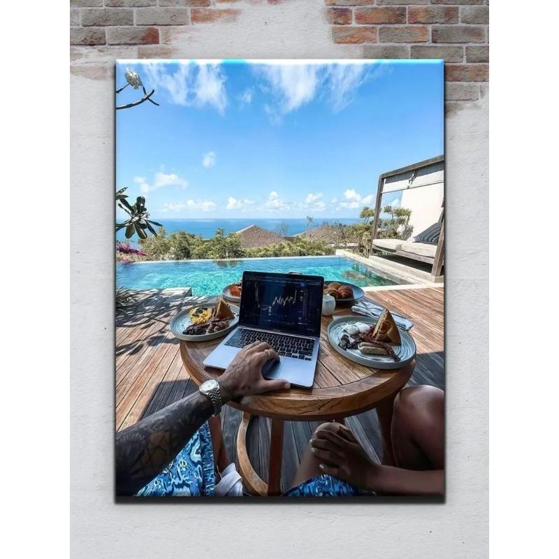 Money Banknotes Wall Art, Cash Decor Painting 20x30cm