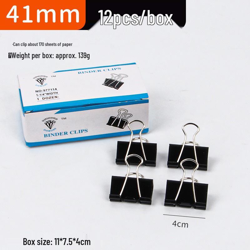 Black Metal Long Tail Clip, Small Size - Multifunctional Ticket & Test Paper Clip for Office & Student Use