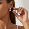 High Sense Square Zircon Pearl Stud Earrings Women, Simple Commuting Light Luxury Earrings Internet Celebrity Temperament Versatile Jewelry
