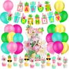 Vibrant Hawaiian Flamingo Cactus Pineapple Coconut Balloon Decoration For Festive Parties