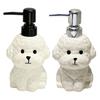Dispensador de Sabão para Cães em Cerâmica de 400ML com Bomba Plástica, Recipiente Reabastecível em Formato de Filhote para Sabonete Líquido de Mãos, Frasco Vazio para Gel de Banho e Loção para Banheiro