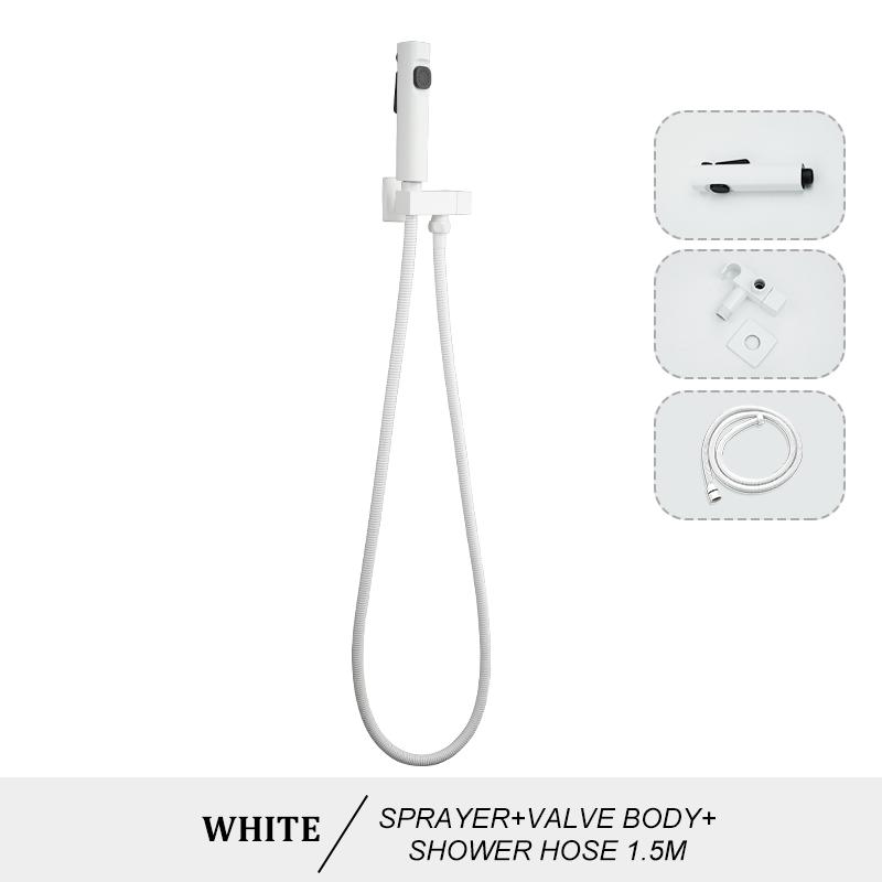 Black Toilet Bidet Nozzle Set Nozzle Gun Shower Handheld Bidet Faucet Portable Toilet Bidet Sprayer Household Hose Self-Cleaning