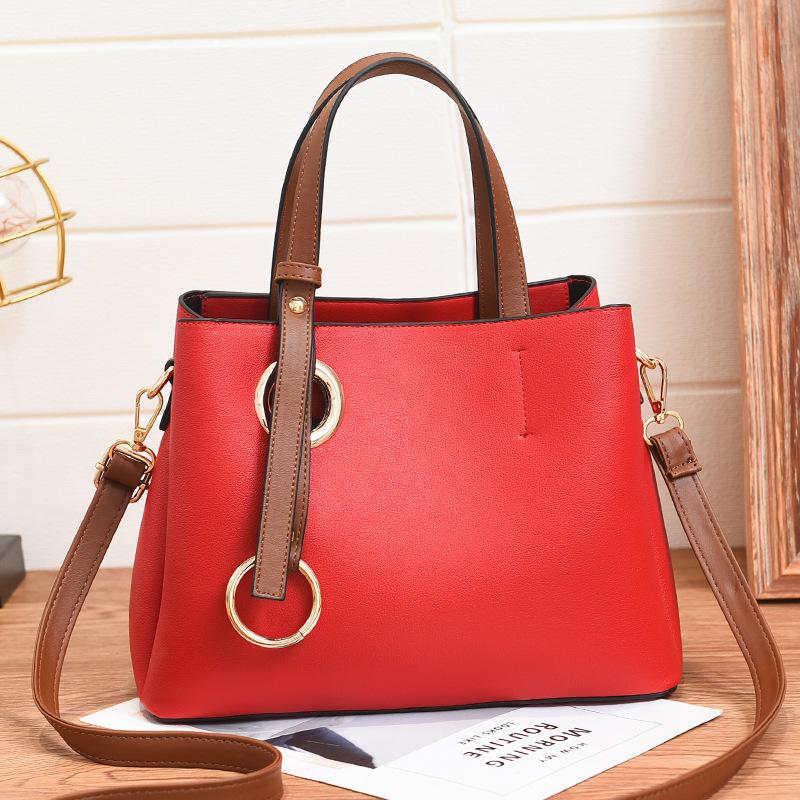 Frauen Tasche Vintage Casual Tote Frauen Messenger Taschen Schulter Student Handtasche Geldbörse Brieftasche PU Leder 2022 Neue Fashin Frauen Tasche