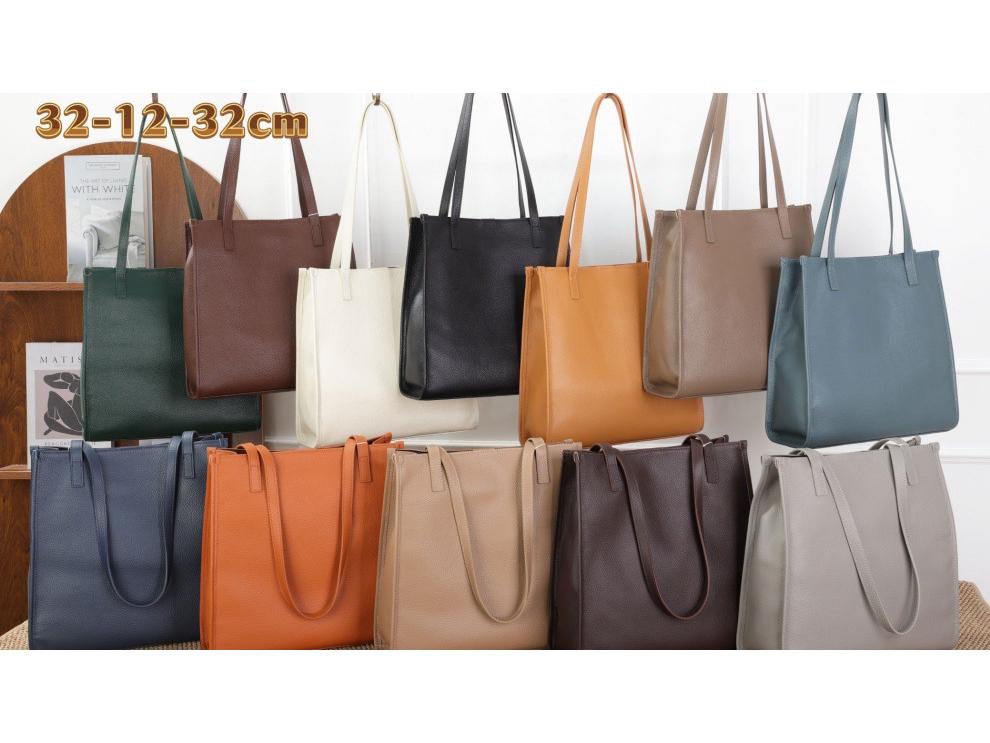 Genuine Leather Women's Large Tote Bag - Full Grain Cowhide, Versatile Single Shoulder, Fits Laptop, A4, Ideal for Commuting.