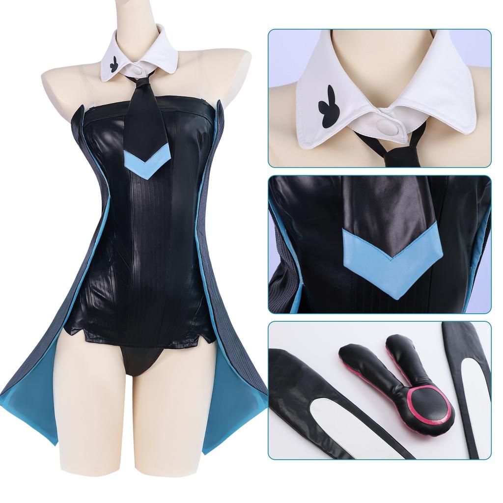 Black Hatsune Miku Bunny Cosplay Costume Cartoon Virtual Popular Characters