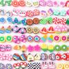 Korean 100-Pair Plastic Boxed Earrings Set - Soft Clay Drip Design, Diamond Glue Needle, Anti-Allergic.