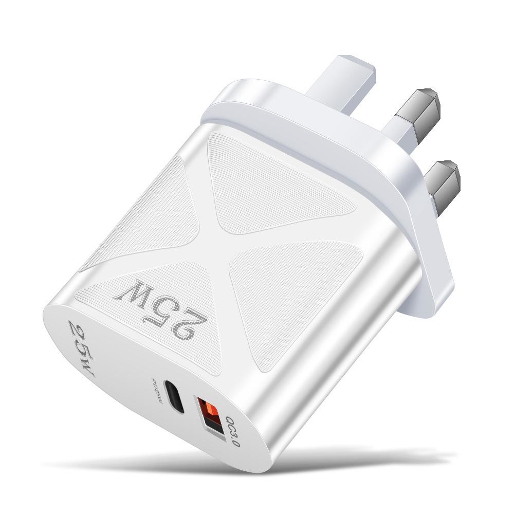 5V/9V/12V USB Travel Charger with US/EU/UK Specs, PD25W & QC3.0 Fast Charging