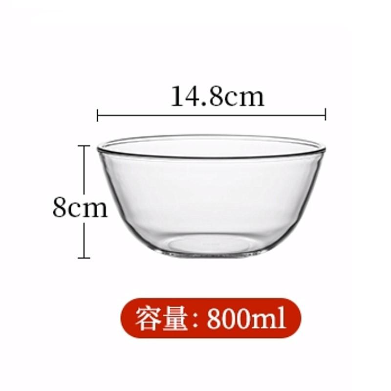 1pc Clear Glass Salad Bowl Heat Resistant Home Kitchen Baking Noodle Bowl Large Instant Noodle Soup Bowl Microwave Cutlery