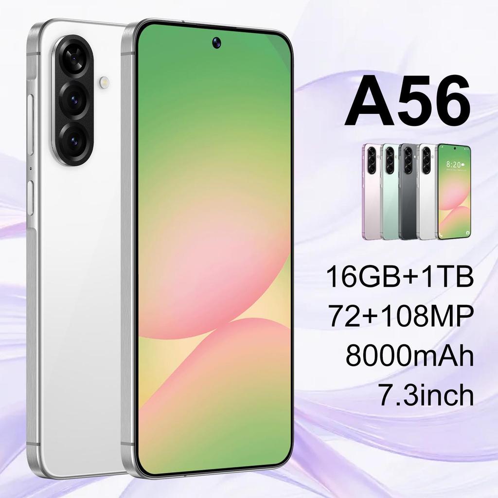 A56 Smartphone 16GB+1TB Android 7.3" Large Screen, Popular for Dropshipping