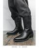 Men’s Mid-Calf Martin Western Cowboy Boots - Breathable, Embroidered, High-Top Pull-On Riding Boots for Autumn and Winter
