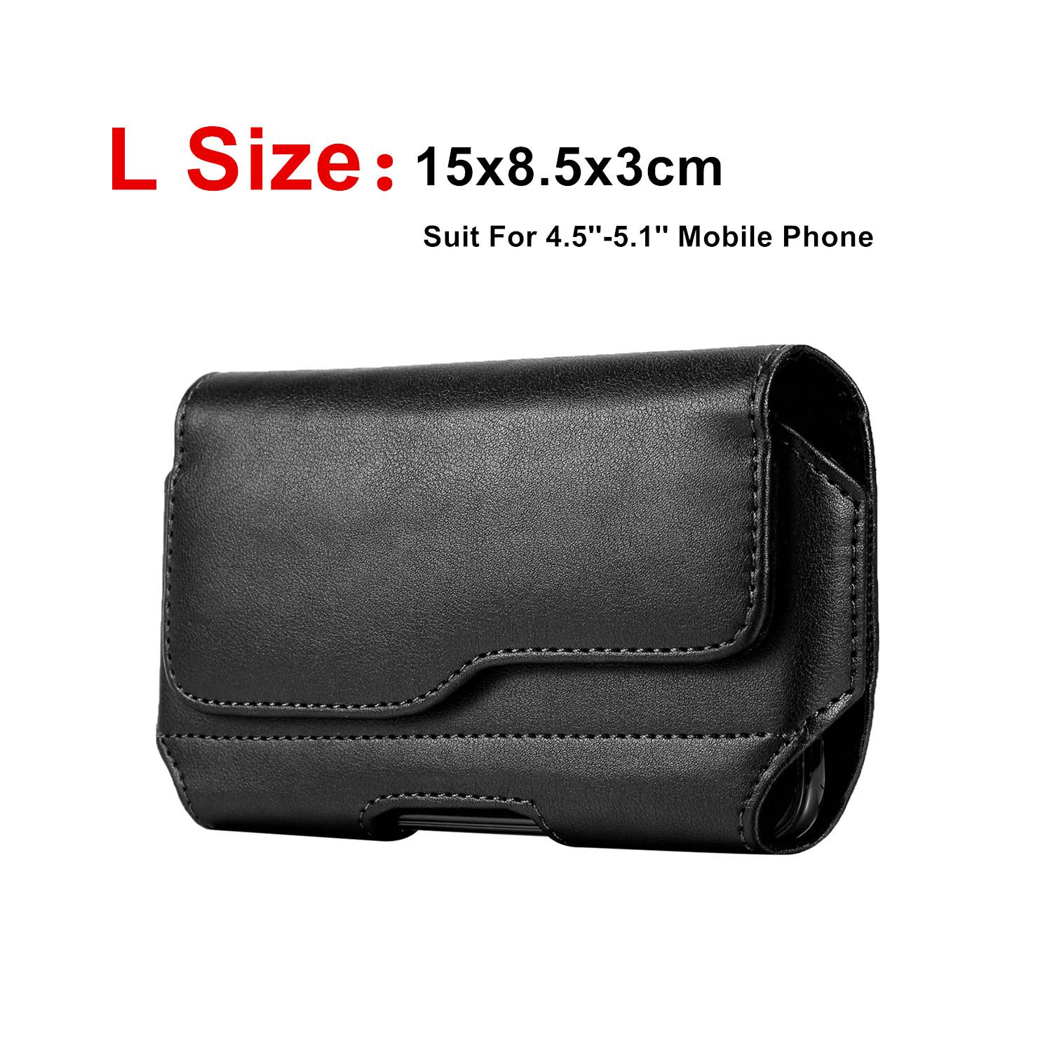 

Horizontal Leather Cell Phone Belt Clip Holster Pouch Buckle Holder Case Cover For 3.5inch-7.5inch Phone iPhone Samsung бежевый