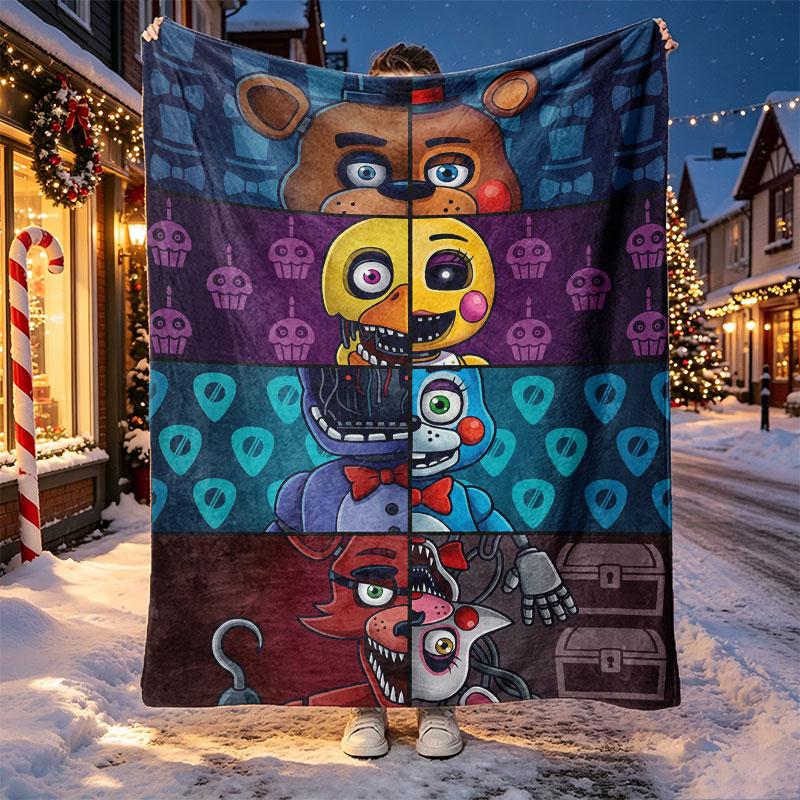Five Nights at Freddy's rašto pledas namų dekoravimui, lovai, sofai, kelionėms automobiliu, stovyklavimui, tinkamas visais metų laikais, gimtadienio, Kalėdų dovana