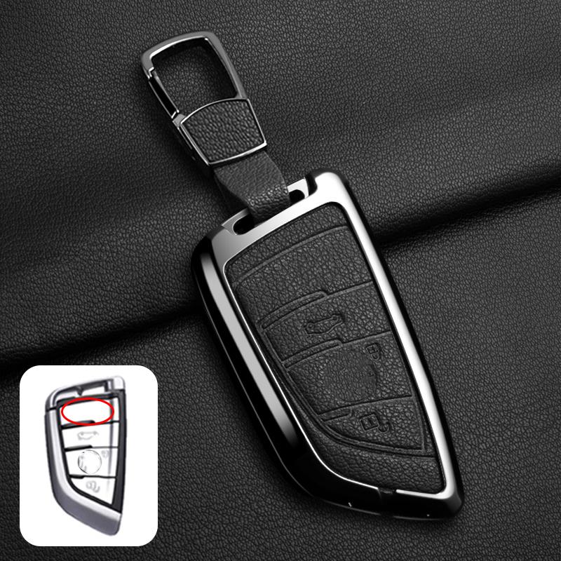 Goat Leather Zinc Alloy Car Key Case For Bmw X1 X3 X4 X5 G05 X6 X7 G20 G30 G11 F48 520 525 118I 218I 320I Key Case Car Key Fob