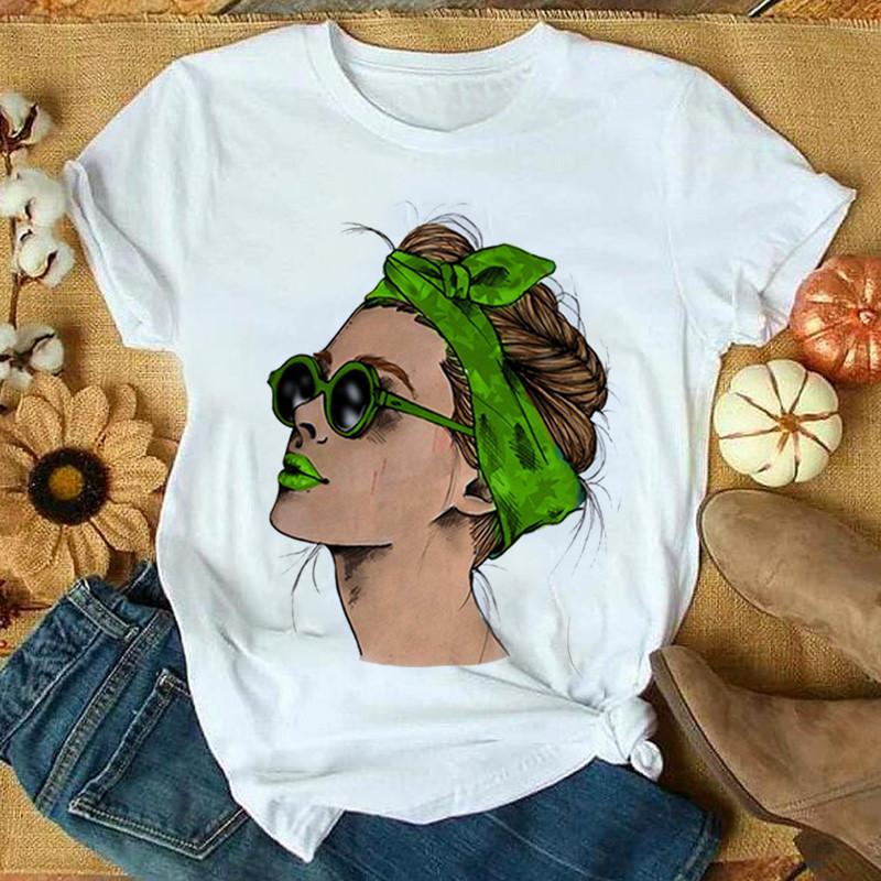 Yellow Plus Size T Shirt Women Summer Print Lady Casual T Shirt Tops Harajuku Streetwear 2XL