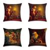 Elegant Santa Claus Christmas Linen Pillow Case Cushion Cover For Cozy Home Decor