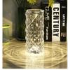 Diamond Crystal Table Lamp Rechargeable Acrylic Bedroom Bedside Ambiance Lamp Rose Decorative Lamp Touch Creative Night Lights