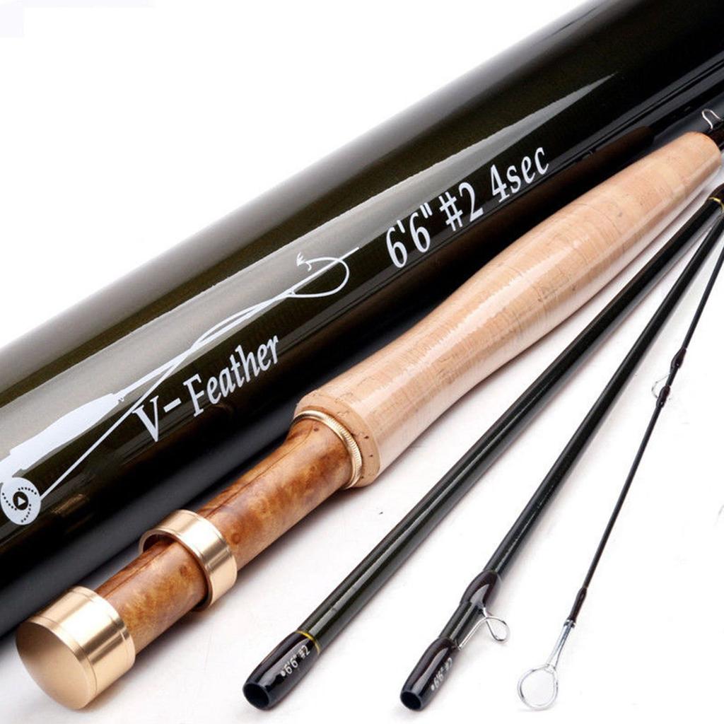 M MAXIMUMCATCH M MAXIMUMCATC Maxcatch VFeather Medium Fast Fly Rod 4 Pieces Trout Fly Fishing Rod with IM10 Rod Tube Weight 4 (2 6'6'' Pieces)