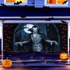 2D Flat Banner 1PC Halloween Garage Banners, Terrifying Dracula Vampire Patterns, Horror Night Parties and Home Wall Dec