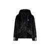 Neo Täglich Lässig Warm Plüschgefüttert Locker Pelzkragen Jacke Damen Schwarz HZ2432