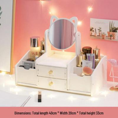 Miflame Desktop Mirror with Storage Organizer