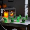 8Pcs Halloween Ghost Ornament Weather-Resistant Glow in The Dark Mini Ghost Figures Halloween Party Decoration