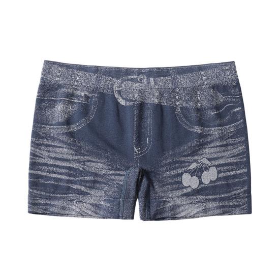 Imitation Denim Shorts for Women High Waisted Skinny Fake Jean Shorts Stretch Boyshort Panties Ladies Boxer Briefs