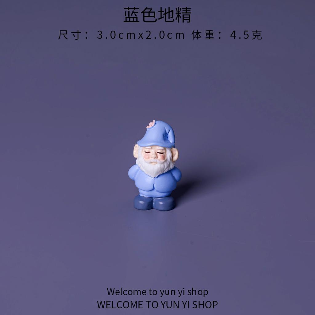Artificial Blue Gnome Miniature Garden Decoration for Terrarium Garden