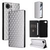 Cubic Grid Texture Flip Leather Phone Case