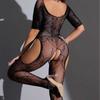 Sexy Open Crotch One Piece Mesh Bodystocking Intimate Lingerie For Women