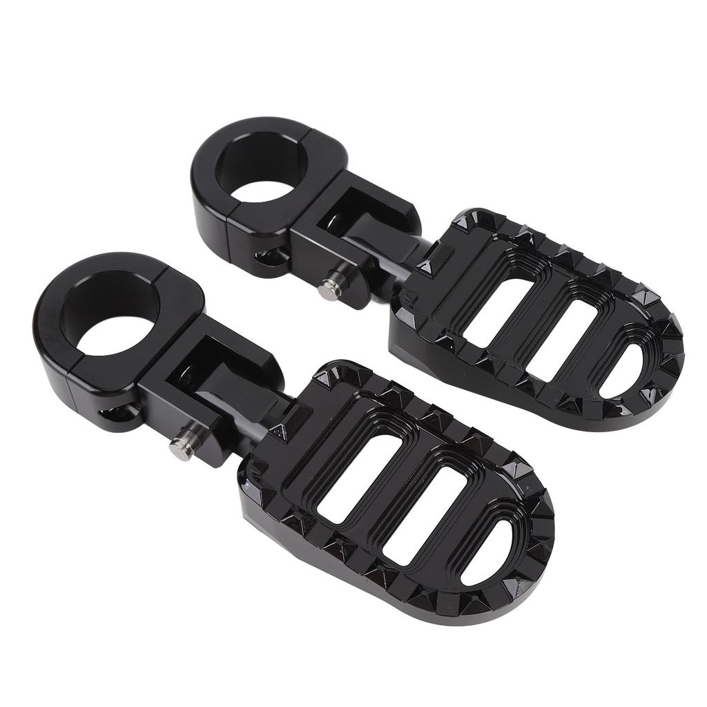 1 Pair Motorcycle Foot Peg Aluminum Alloy Enhanced Comfort Adjustable Angle Foot Peg Footrest for Motorbike with 1in