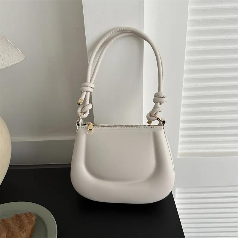 WTEMPO Genți Simple Monocrome Casual din Piele Sintetică cu Un Singur Umăr pentru Femei, Genți de Mână cu Fermoar de Mare Capacitate