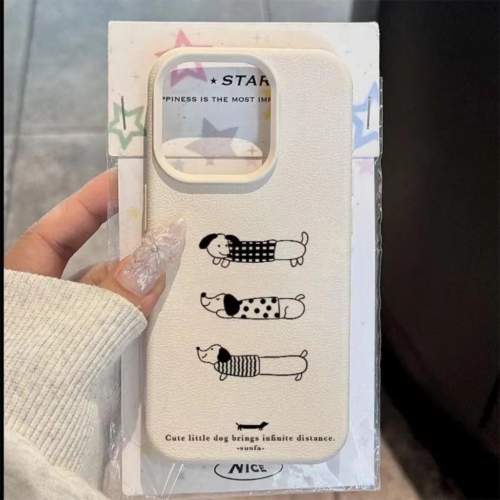 Sweater Dachshund Dog for 16-leather Pattern Mobile Phone Case 14 15plus 13pro 11 12promax