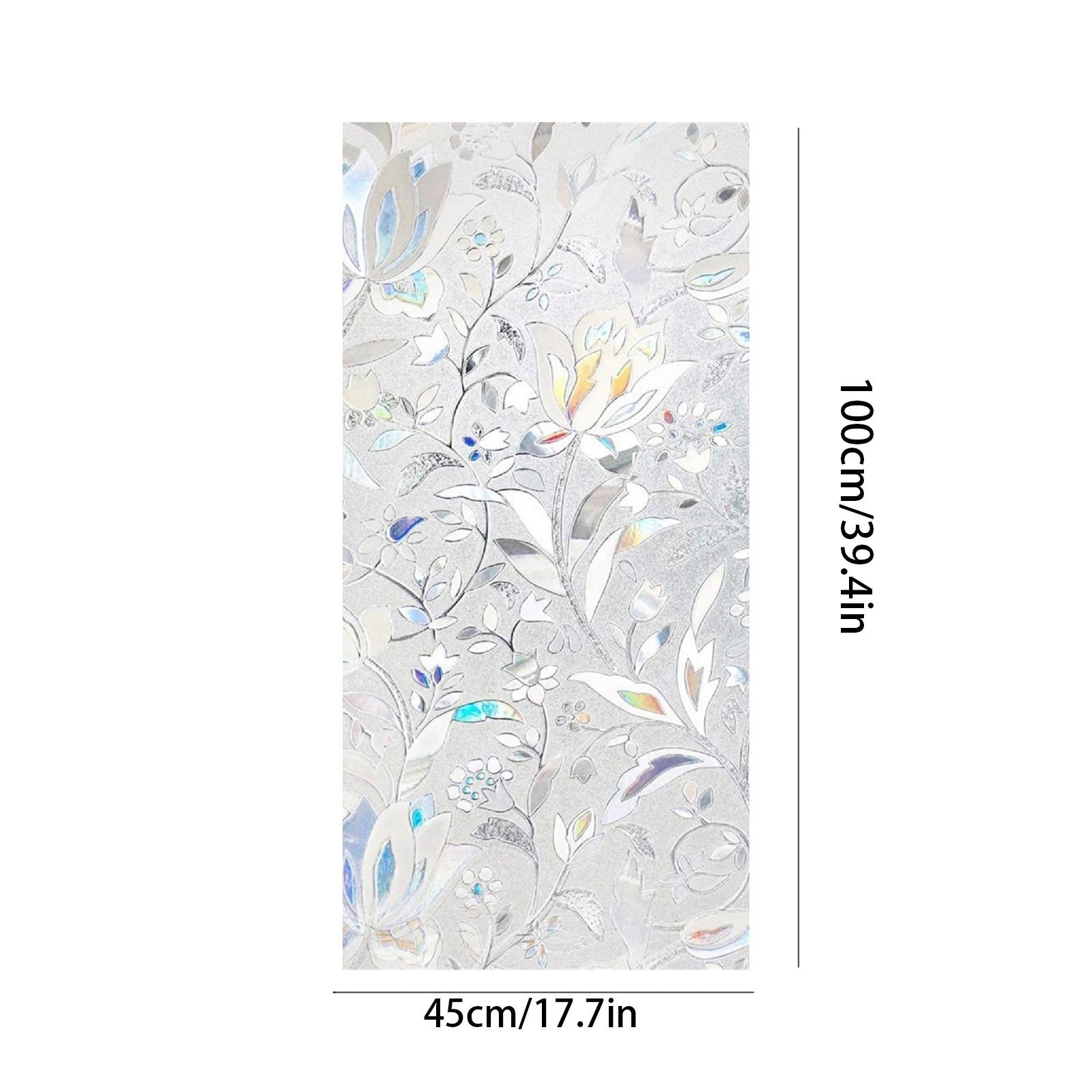 

Элегантная оконная пленка с цветочным дизайном для защиты от посторонних взглядов - Самоклеящаяся, Без клея, Прозрачная матовая наклейка на стекло, Украшение тюльпанами One Size